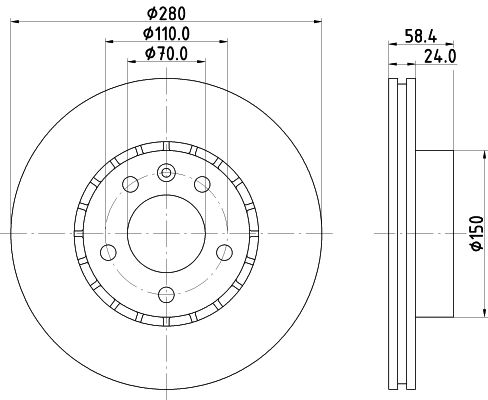 HELLA PAGID Bremžu diski 8DD 355 101-511